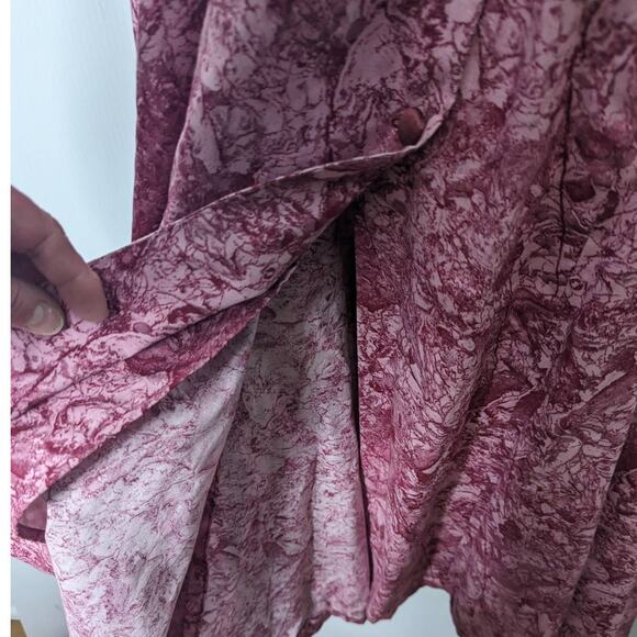 Vintage 80's Vogue Designer Original Midi Dress Pink Button Front Prairie Puff - Picture 9 of 11